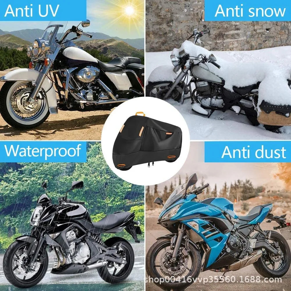 Motorcycle Cover Waterproof All Season Dustproof UV Protective Outdoor Indoor Scooter Wear-resistant